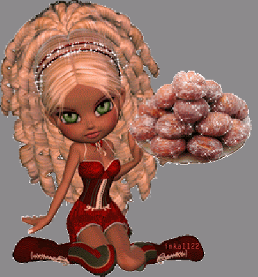 Laleczka z błyszczącymi pączkami